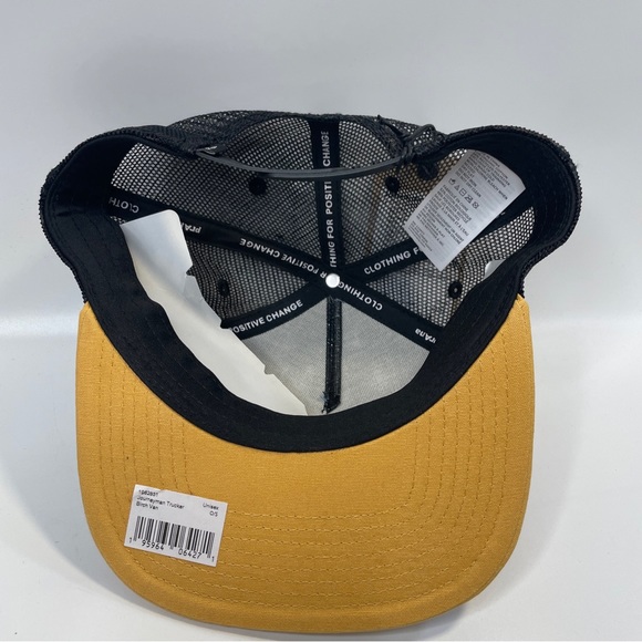 Prana Van Life Journeyman Snapback Mesh Trucker Hat Yellow Black Heather NWT - Picture 5 of 5
